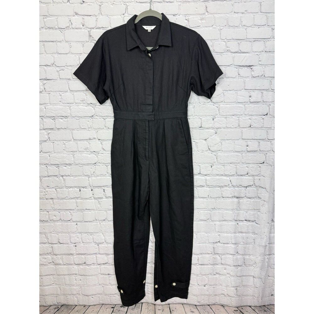 Moussy Vintage Black Linen Cotton Jumpsuit Overall Women Size 1 US Small S